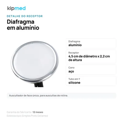 Foto 6: Estetoscópio Simples Preto — Dellamed — info