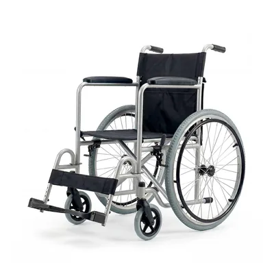 Cadeira de Rodas Dobrável Dellamed D100 Aço Carbono — vista frontal