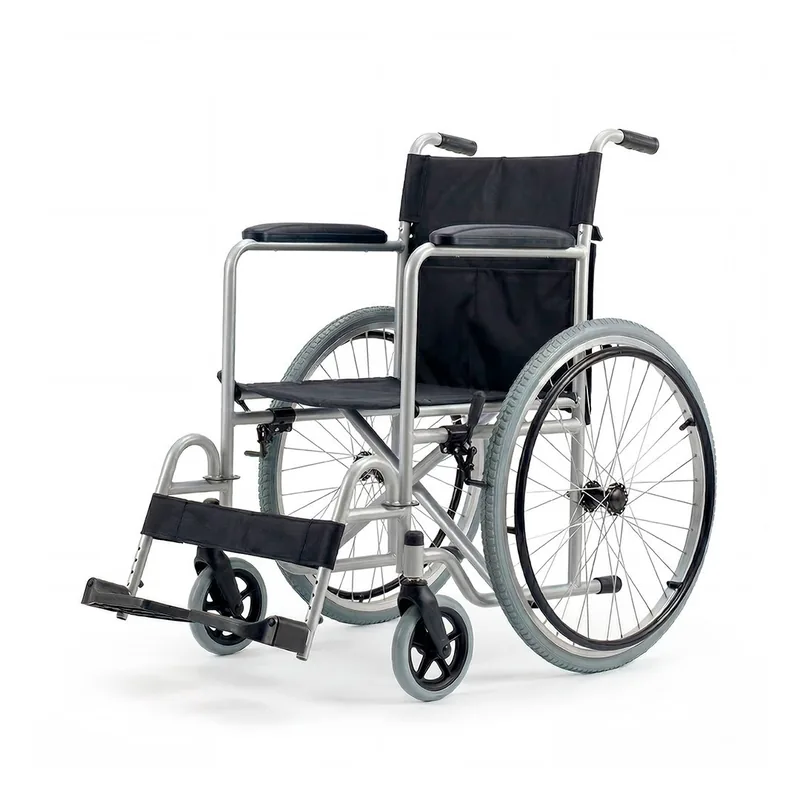 Cadeira de Rodas Dobrável Dellamed D100 Aço Carbono — vista frontal