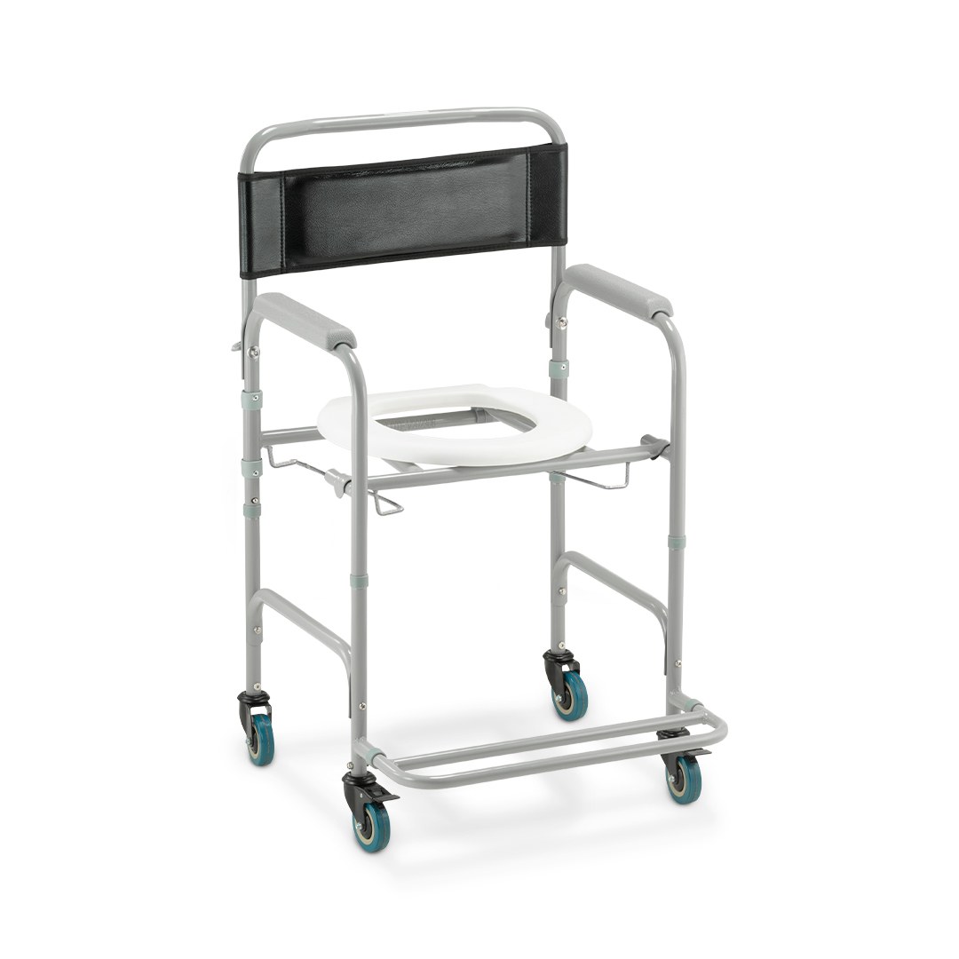 Cadeira de Banho Higiênica Dobrável Dellamed D30 Aço 100 kg — vista frontal