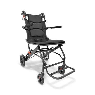 Cadeira de Transporte Dobrável Dellamed D90 Aço Carbono 100 — vista frontal