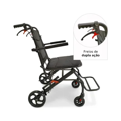 Foto 5: Cadeira de Transporte Dobrável Dellamed D90 Aço Carbono 100 — detalhe do produto