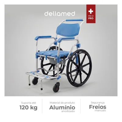 Foto 3: Cadeira de Banho D65 Dellamed Alumínio 120 kg — info