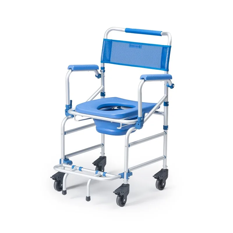 Cadeira de Banho Higiênica Dellamed D55 Alumínio até 135 kg — vista frontal