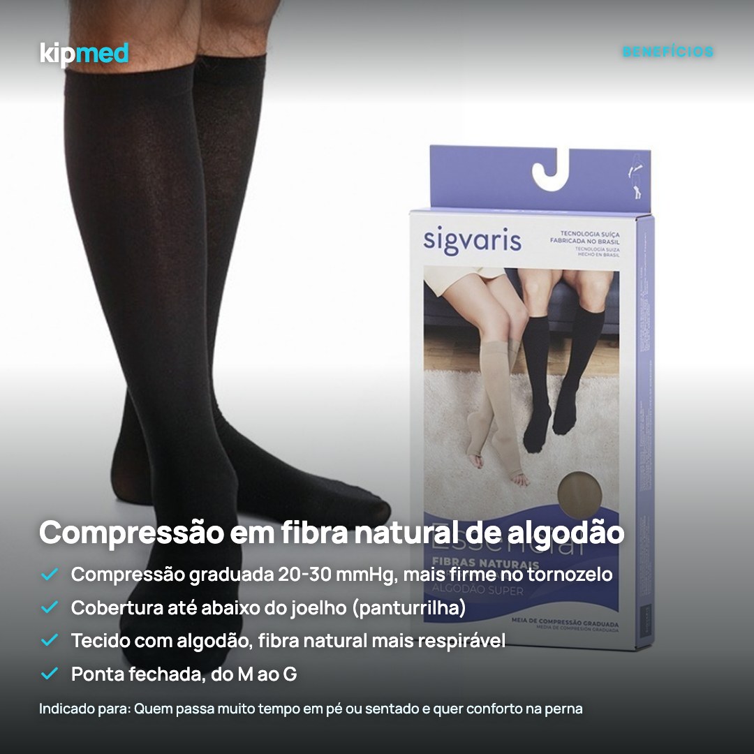 Foto 4: Meia de Compressão Panturrilha Ponta Fechada 20-30 mmHg — Sigvaris Algodão — principais benefícios