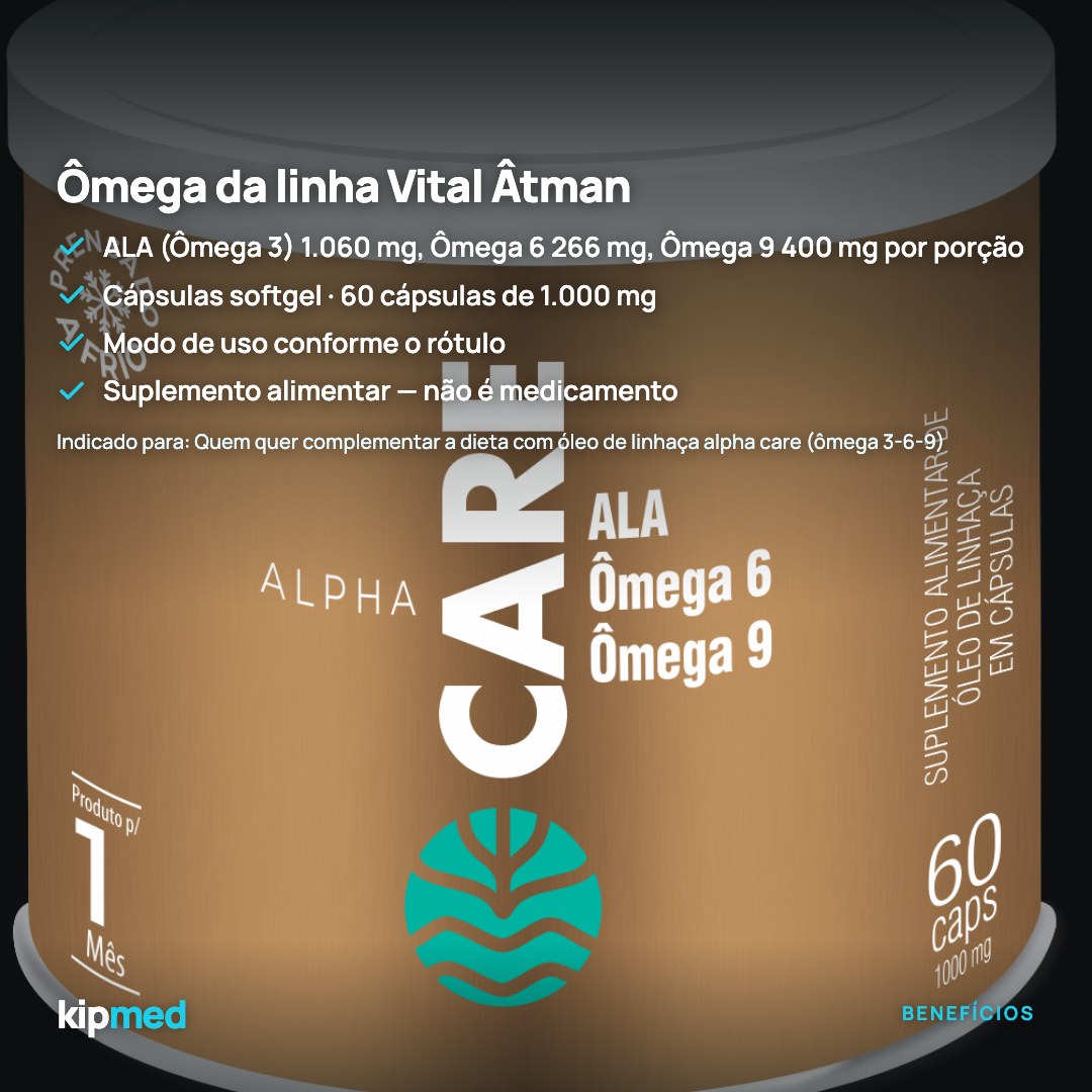 Foto 3: Óleo de Linhaça Alpha Care (Ômega 3-6-9) — Vital Âtman — principais benefícios