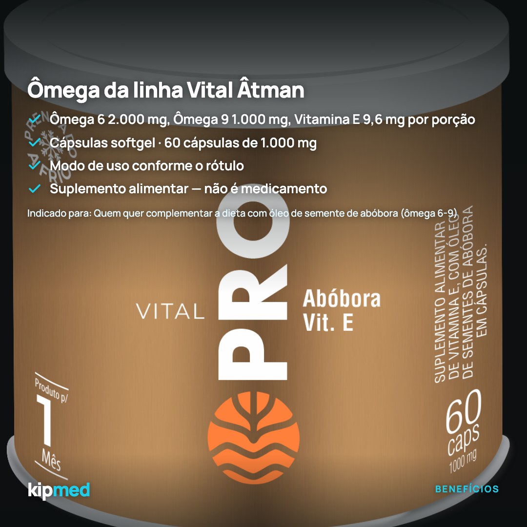 Foto 3: Óleo de Semente de Abóbora (Ômega 6-9) — Vital Âtman — principais benefícios