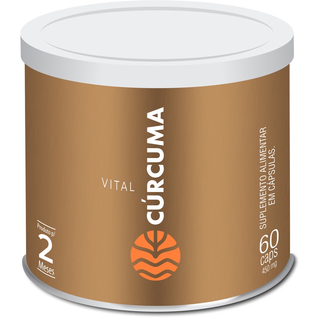 Cúrcuma Curcumina 130 mg 60 Cápsulas — Vital Âtman — vista frontal