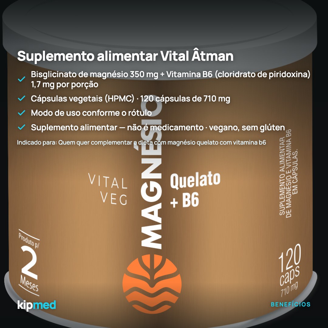 Foto 3: Magnésio Quelato com Vitamina B6 — Vital Âtman — principais benefícios