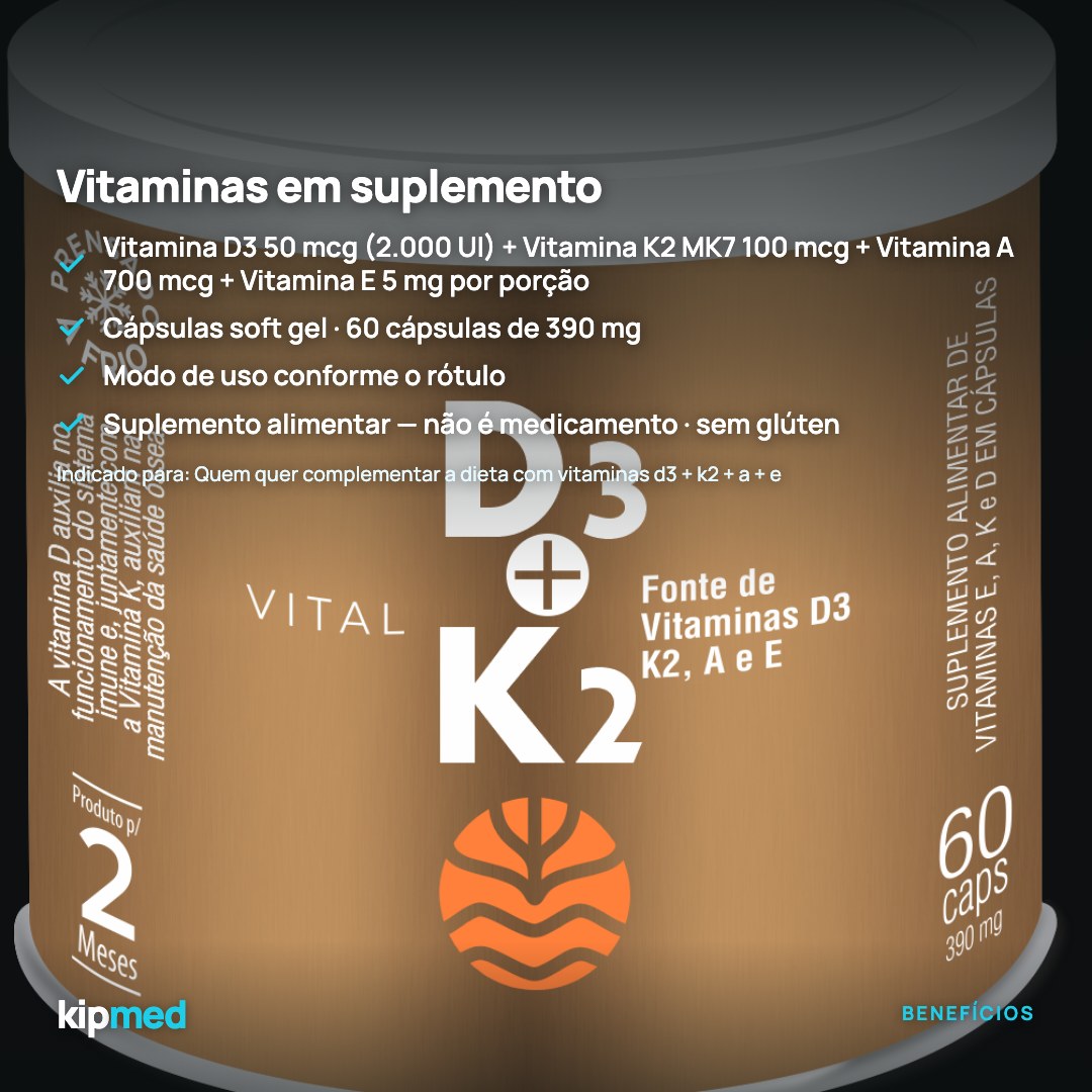 Foto 3: Vitaminas D3 + K2 + A + E — Vital Âtman — principais benefícios