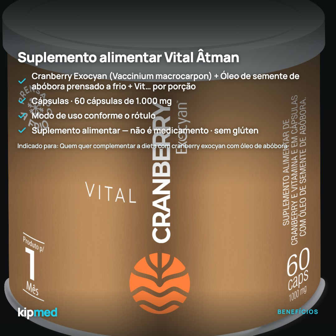 Foto 3: Cranberry Exocyan com Óleo de Abóbora — Vital Âtman — principais benefícios