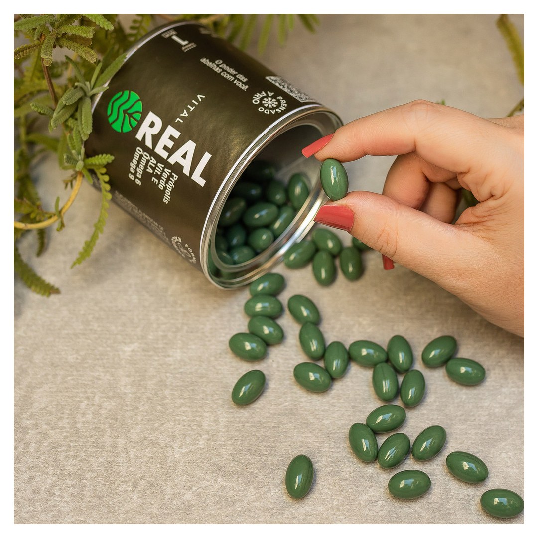 Foto 2: Própolis Verde com Linhaça e Gergelim — Vital Âtman — detalhe do produto