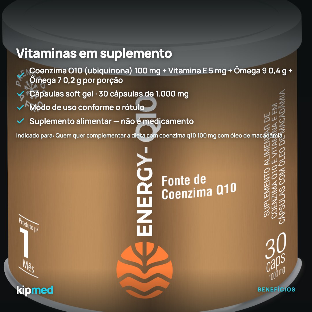 Foto 3: Coenzima Q10 100 mg com Óleo de Macadâmia — Vital Âtman — principais benefícios