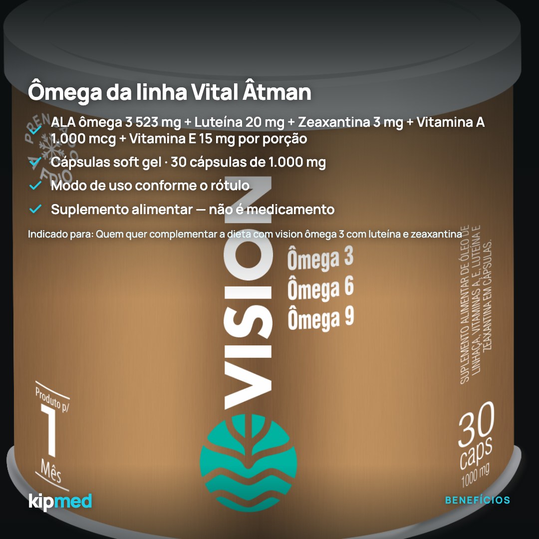 Foto 3: Vision Ômega 3 com Luteína e Zeaxantina — Vital Âtman — principais benefícios
