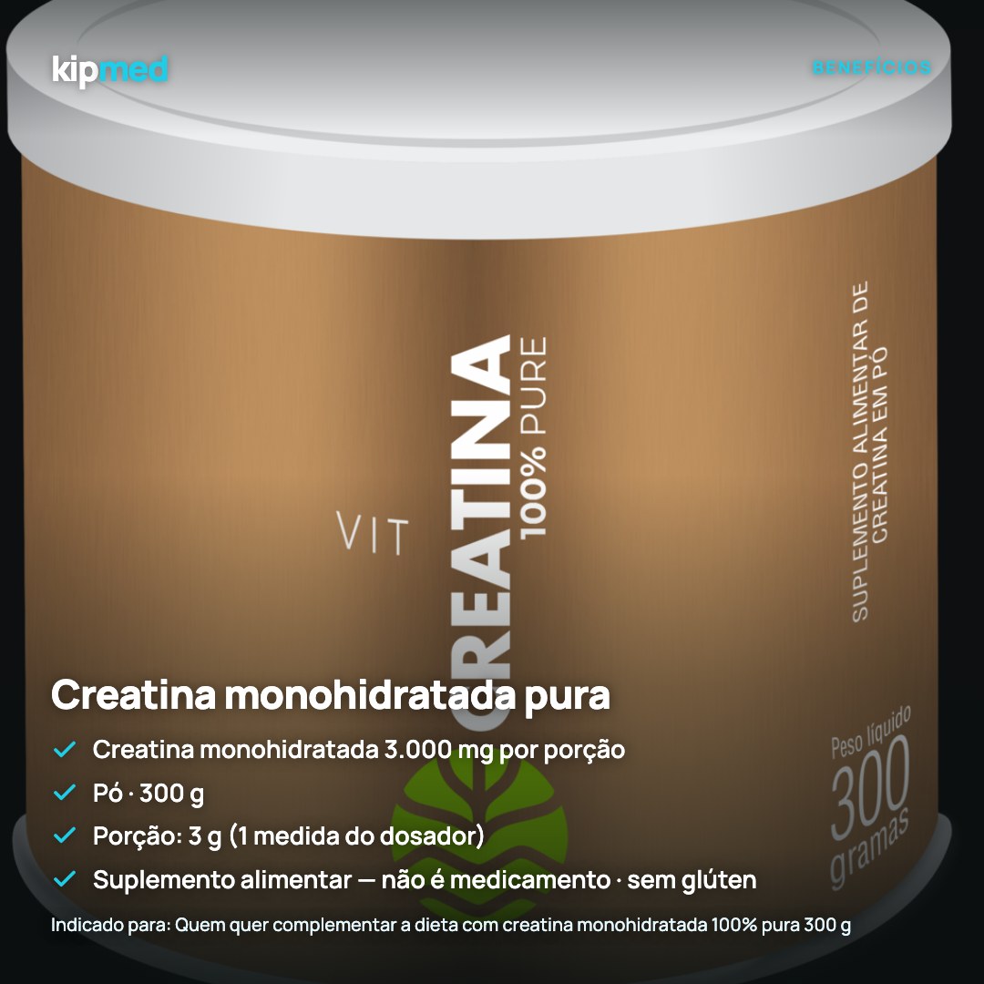 Foto 3: Creatina Monohidratada 100% Pura 300 g — Vital Âtman — principais benefícios
