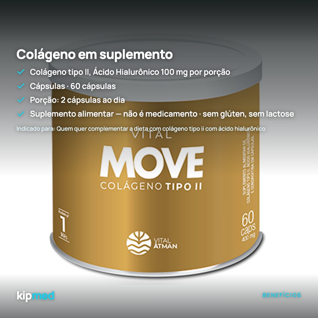 Foto 3: Colágeno Tipo II com Ácido Hialurônico — Vital Âtman — principais benefícios