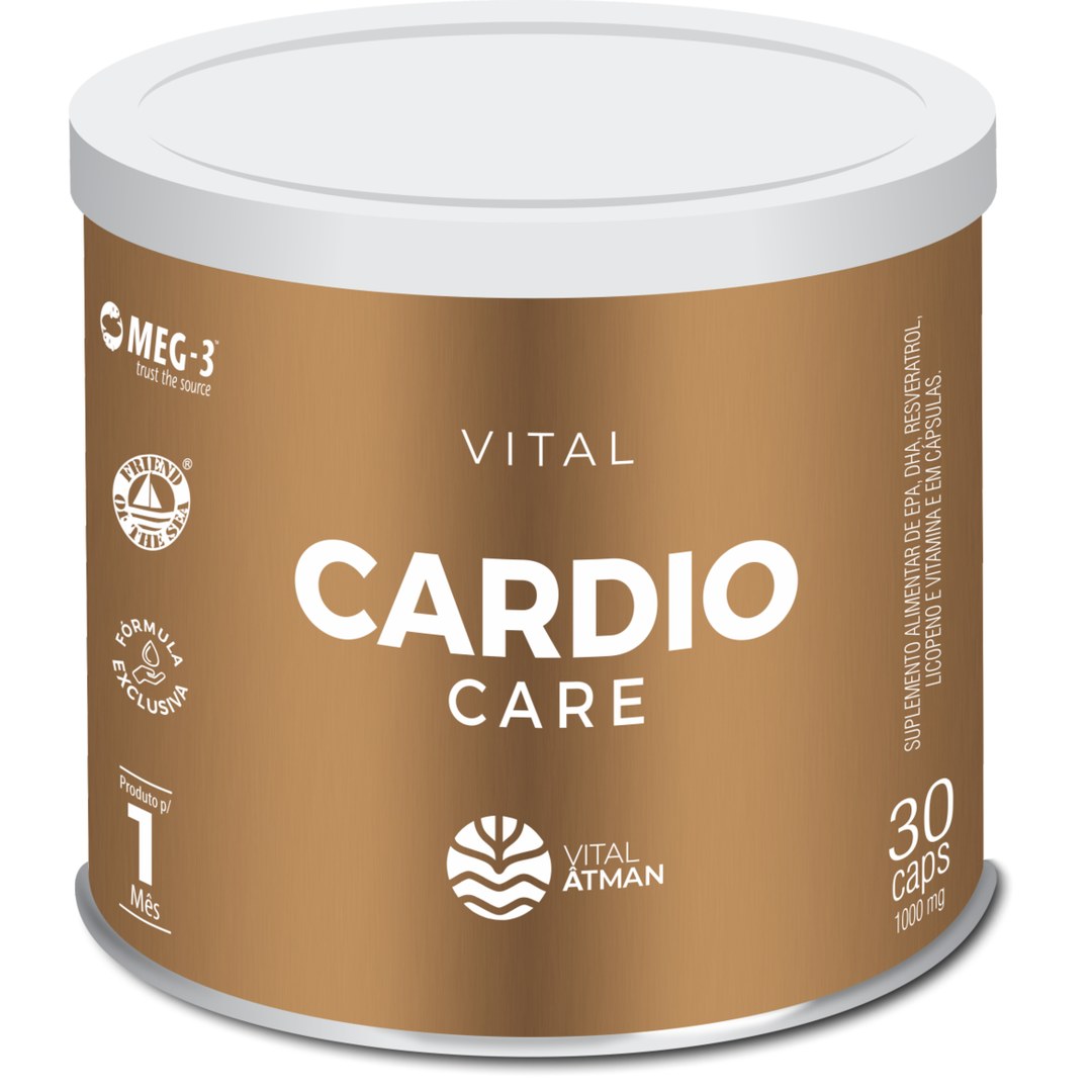 Ômega 3 Cardio Care com Resveratrol e Licopeno — Vital Âtman — vista frontal