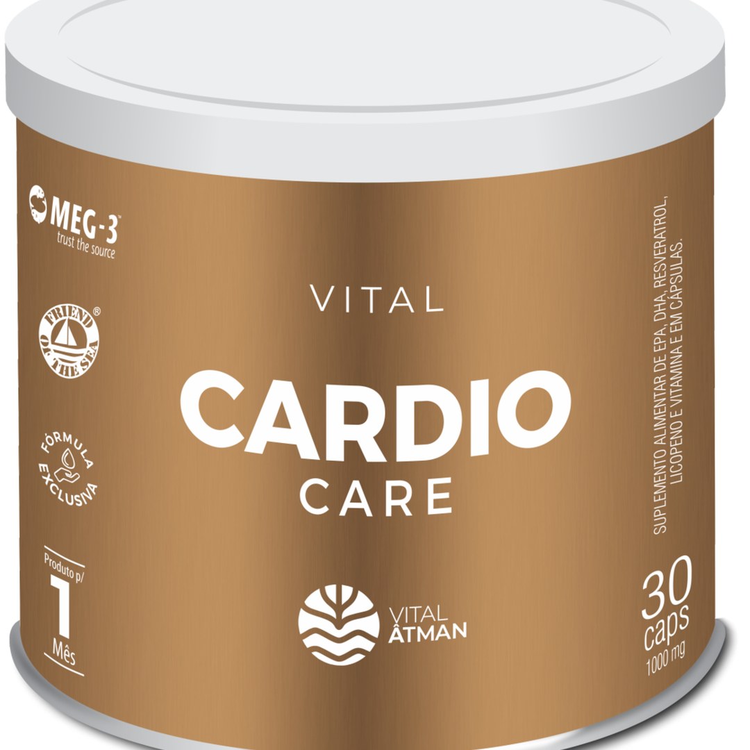 Foto 2: Ômega 3 Cardio Care com Resveratrol e Licopeno — Vital Âtman — detalhe do produto