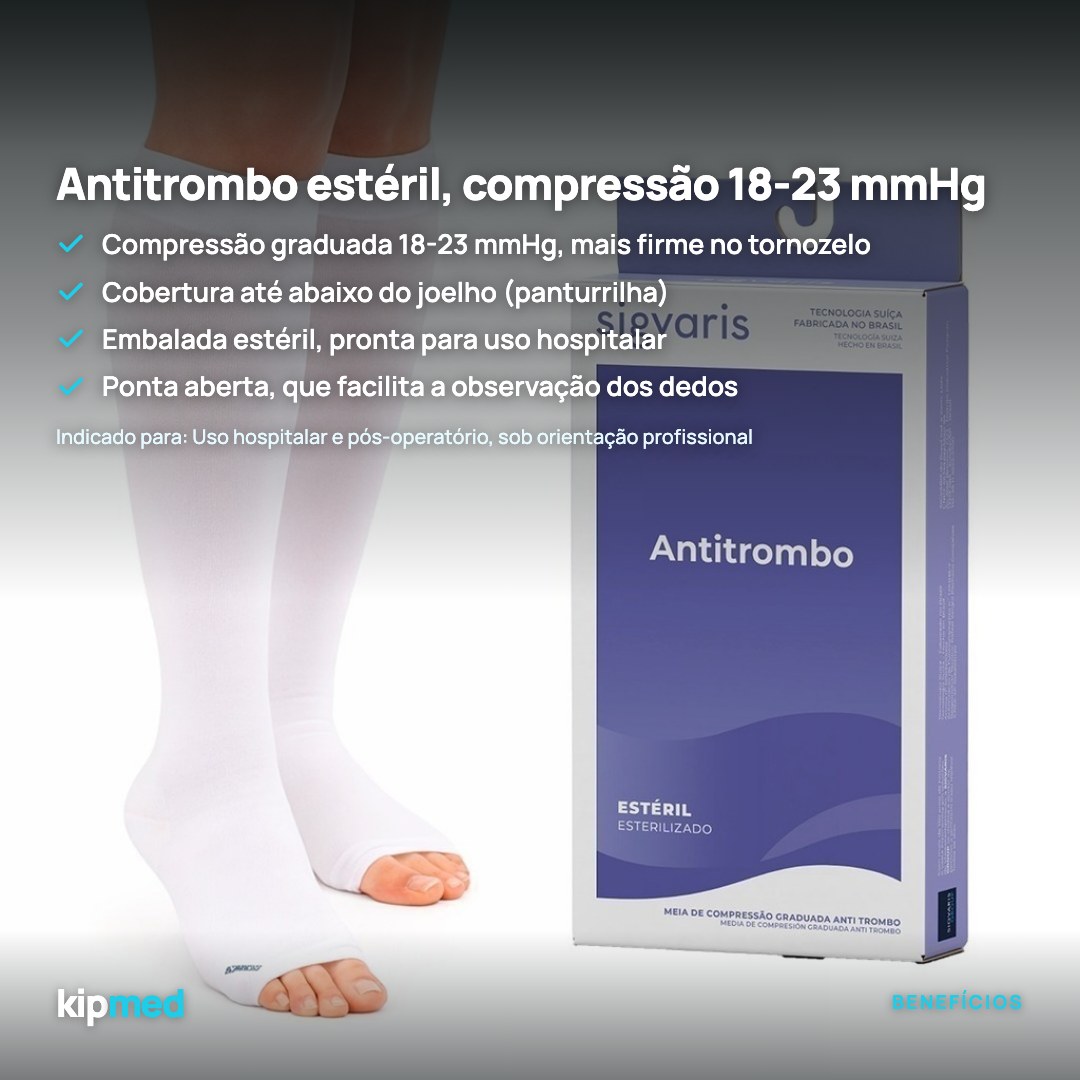 Foto 4: Meia Antitrombo Panturrilha Estéril 18-23 mmHg — Sigvaris — principais benefícios