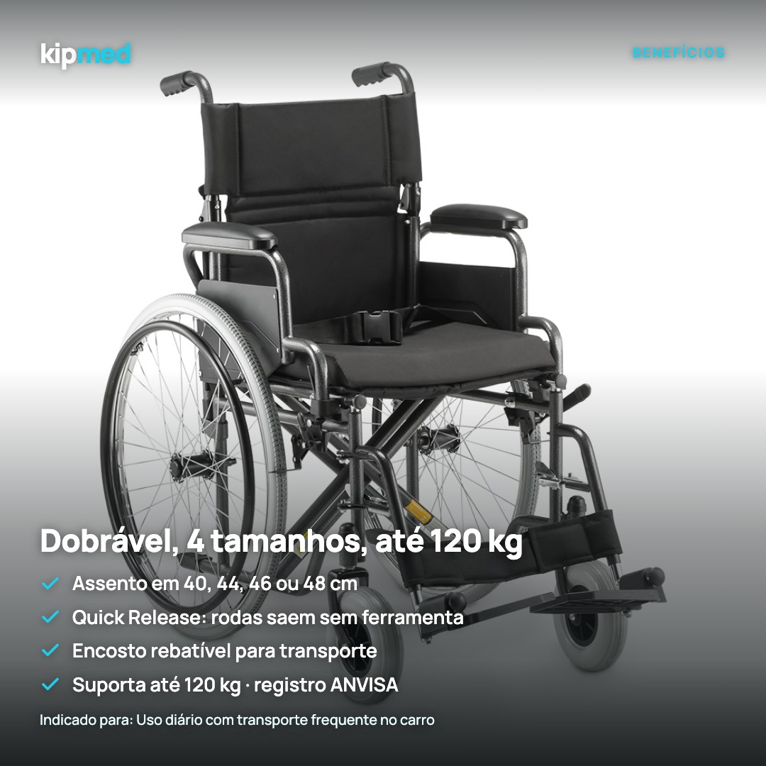 Foto 3: Cadeira de Rodas Dobrável Dellamed D400 até 120 kg — principais benefícios
