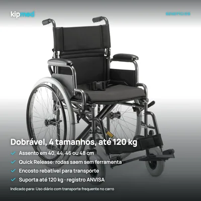 Foto 3: Cadeira de Rodas Dobrável Dellamed D400 até 120 kg — principais benefícios