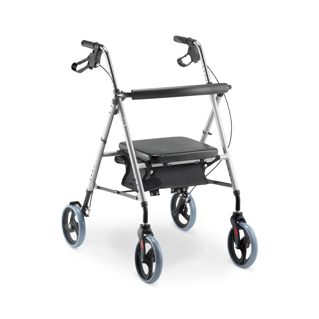 Andador com Rodas e Assento Dellamed D12 Dobrável 110 kg — vista frontal
