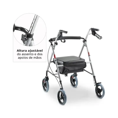 Foto 2: Andador com Rodas e Assento Dellamed D12 Dobrável 110 kg — detalhe do produto