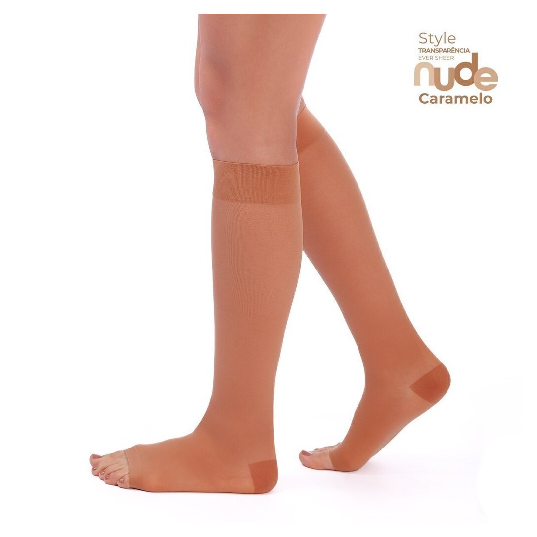 Meia de Compressão Panturrilha 20-30 mmHg — Sigvaris Ever Sheer — vista frontal