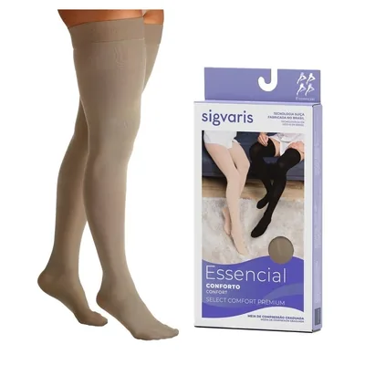 Meia de Compressão Meia-Coxa 20-30 mmHg — Sigvaris Select Comfort — vista frontal