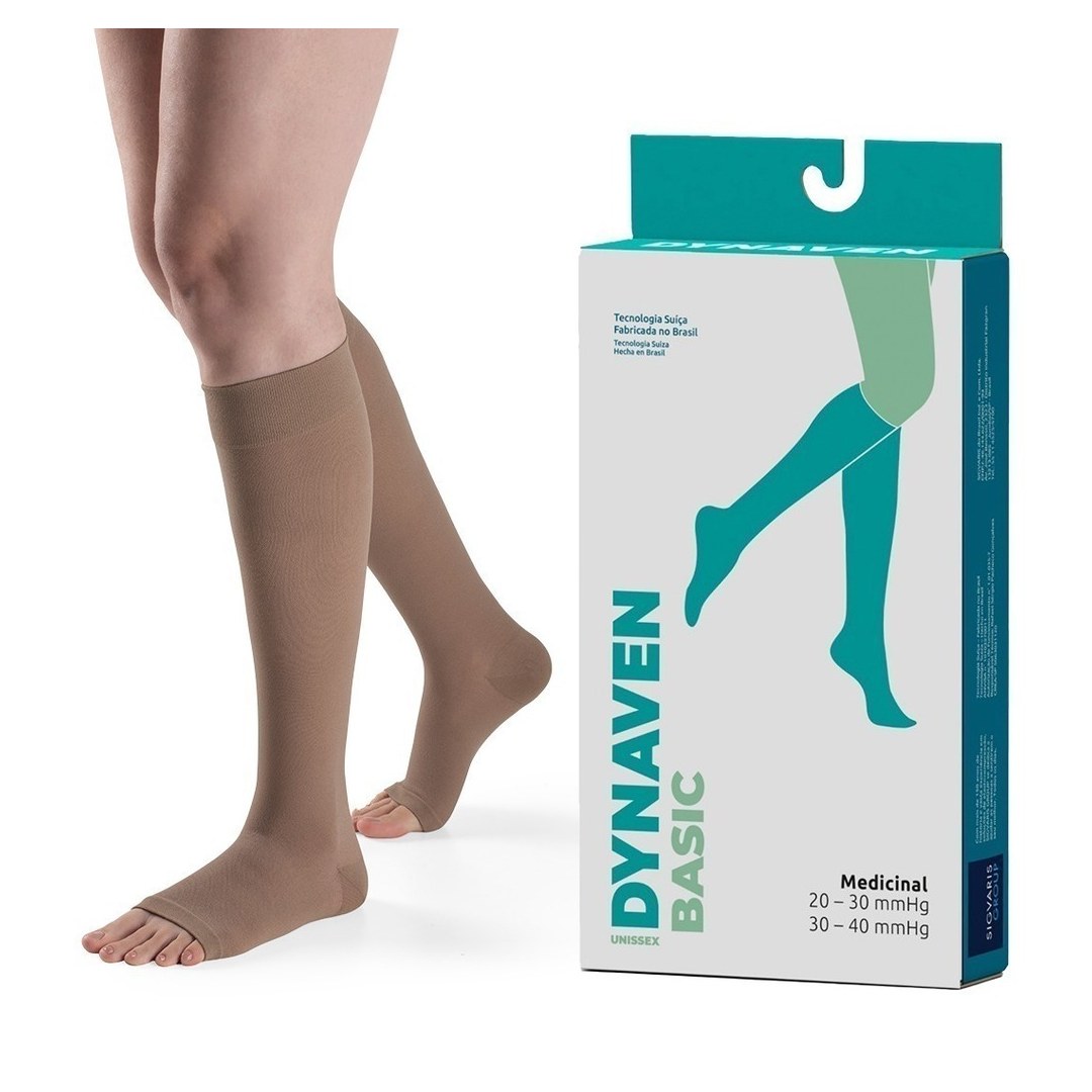 Meia de Compressão Panturrilha 20-30 mmHg — Sigvaris Dynaven — vista frontal
