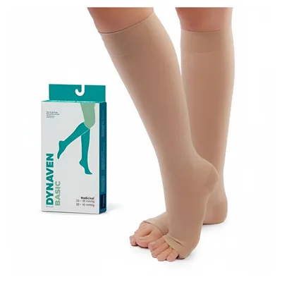 Meia de Compressão Panturrilha 30-40 mmHg — Sigvaris Dynaven Basic — vista frontal