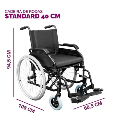 Foto 6: Cadeira de Rodas Standard Dobrável Hidrolight até 125 kg — medida