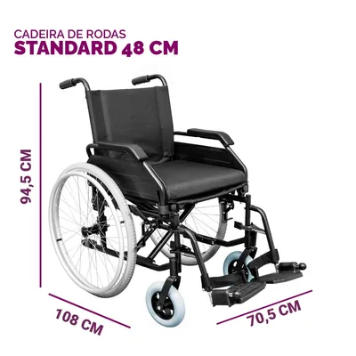 Foto 9: Cadeira de Rodas Standard Dobrável Hidrolight até 125 kg — medida