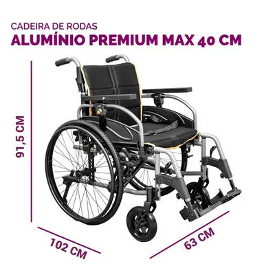 Foto 6: Cadeira de Rodas em Alumínio Hidrolight AL12 Premium Max — medida