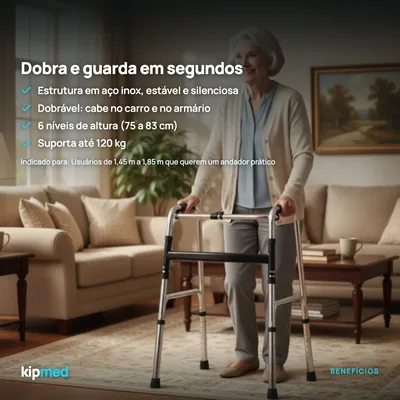 Foto 3: Andador Dobrável 2 Barras — Supermedy — principais benefícios