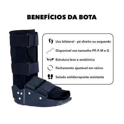 Foto 2: Bota Imobilizadora Ortopédica Curta Take Care Ambidestra — info