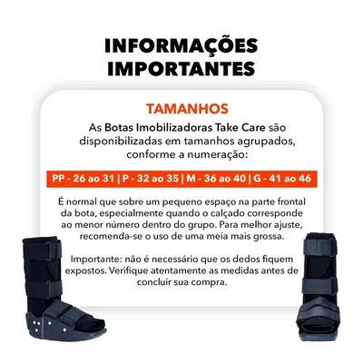 Foto 4: Bota Imobilizadora Ortopédica Curta Take Care Ambidestra — info