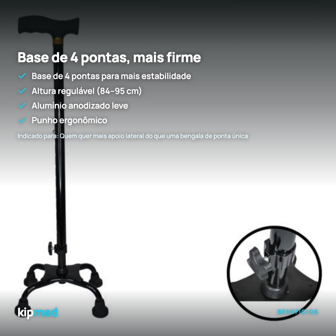 Foto 3: Bengala de 4 Pontas Ajustável — Supermedy — principais benefícios