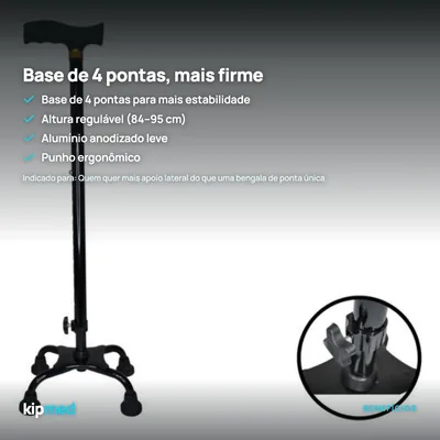 Foto 3: Bengala de 4 Pontas Ajustável — Supermedy — principais benefícios