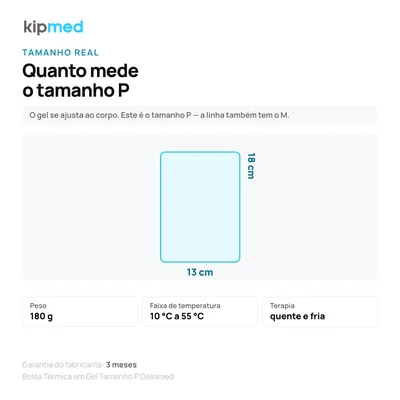 Foto 3: Bolsa Térmica em Gel Quente e Frio, Tamanho P — Dellamed — medida