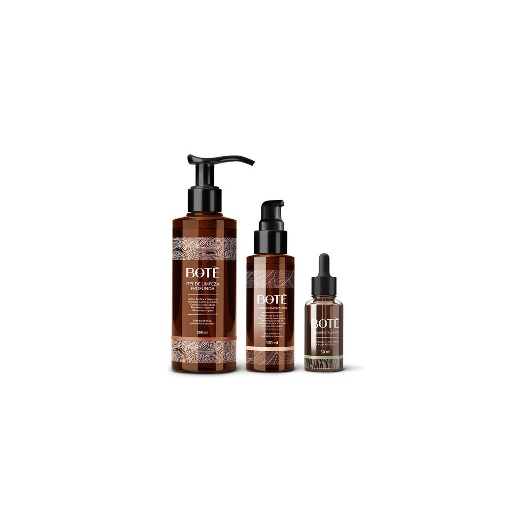 Kit Skincare Revitalizante 3 Itens · Gel + Primer + Sérum — Botè — vista frontal