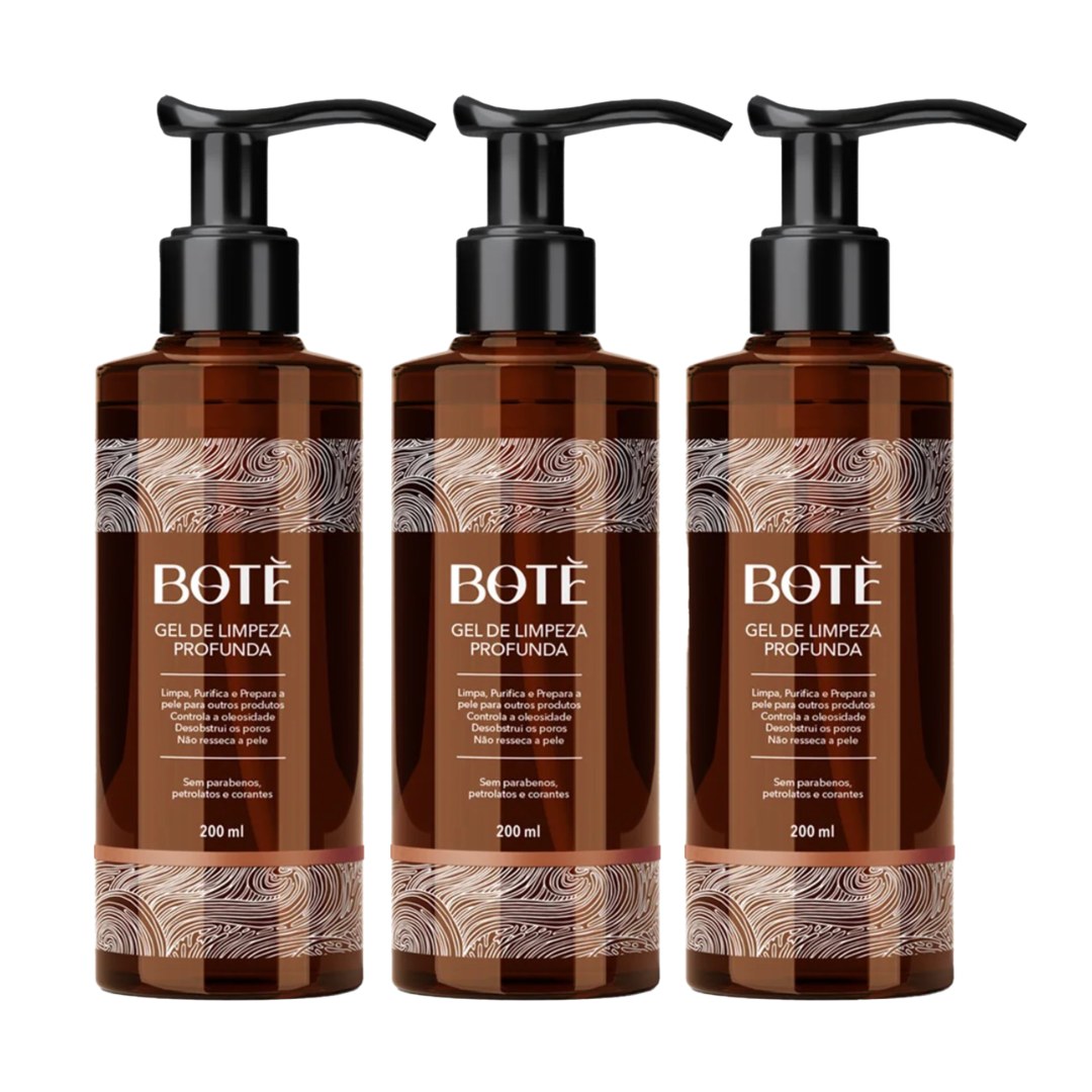 Foto 2: Kit Gel de Limpeza Facial 3 Unidades 200 ml — Botè — detalhe do produto