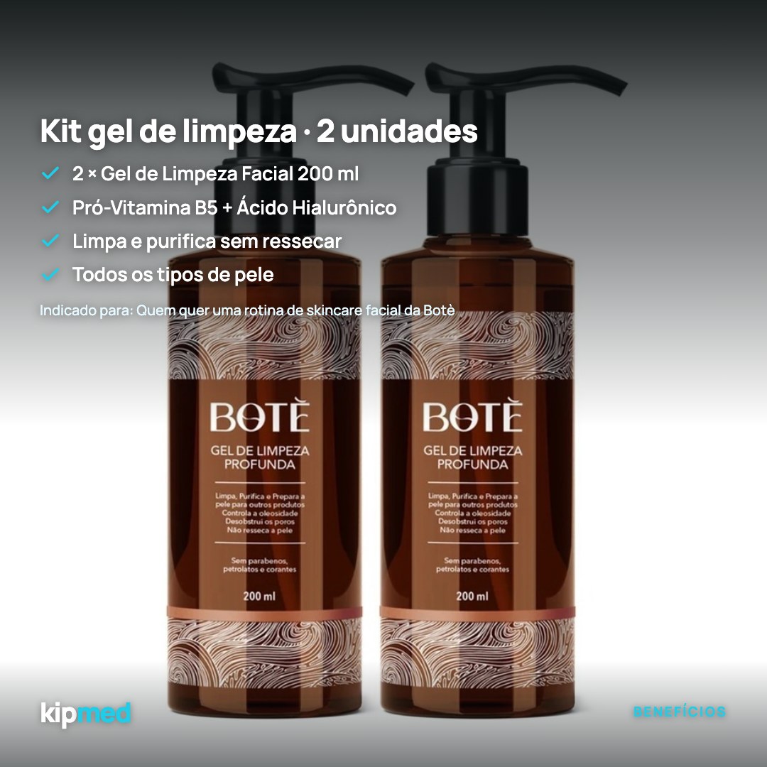 Foto 3: Kit Gel de Limpeza Facial 2 Unidades 200 ml — Botè — principais benefícios
