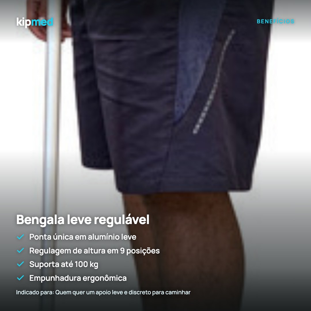 Foto 3: Bengala Ortopédica Ajustável Preta — Alo — principais benefícios
