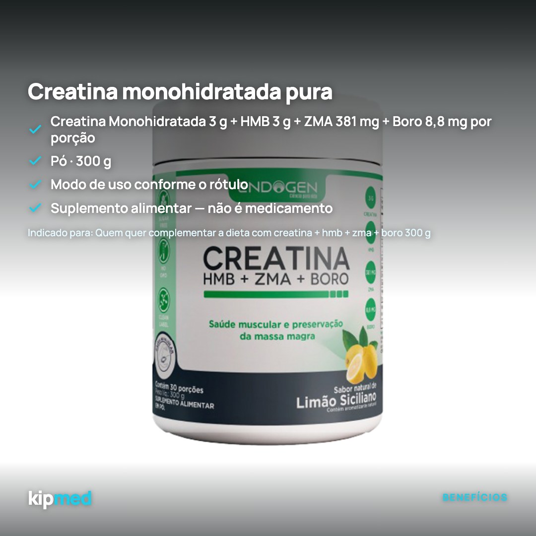 Foto 3: Creatina + HMB + ZMA + Boro 300 g — Endogen — principais benefícios