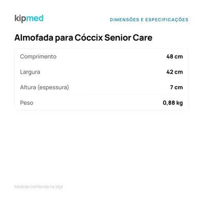 Foto 6: Almofada Anatômica para Cóccix com Gel — Supermedy — medida