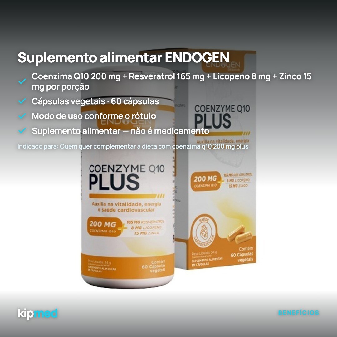 Foto 3: Coenzima Q10 200 mg Plus — Endogen — principais benefícios