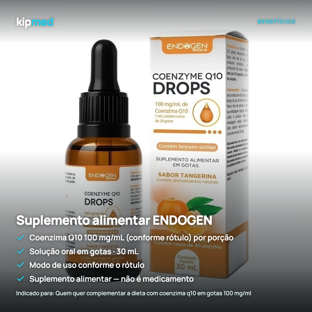 Foto 3: Coenzima Q10 em Gotas 100 mg/mL — Endogen — principais benefícios
