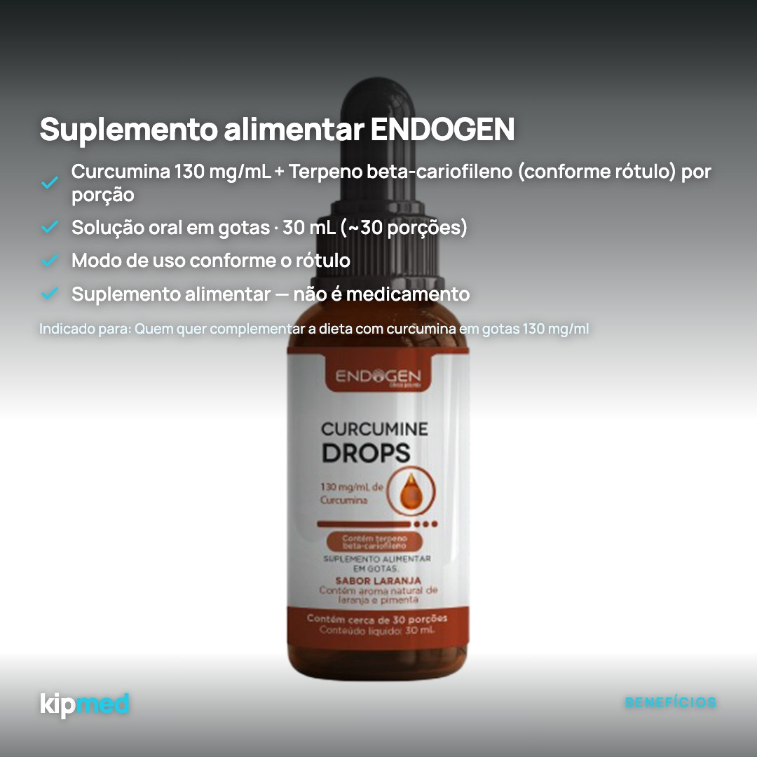 Foto 3: Curcumina em Gotas 130 mg/mL — Endogen — principais benefícios