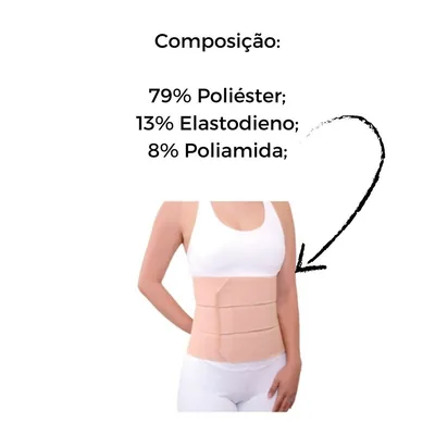 Foto 3: Faixa Abdominal Elástica 3 Painéis Take Care Correção — info